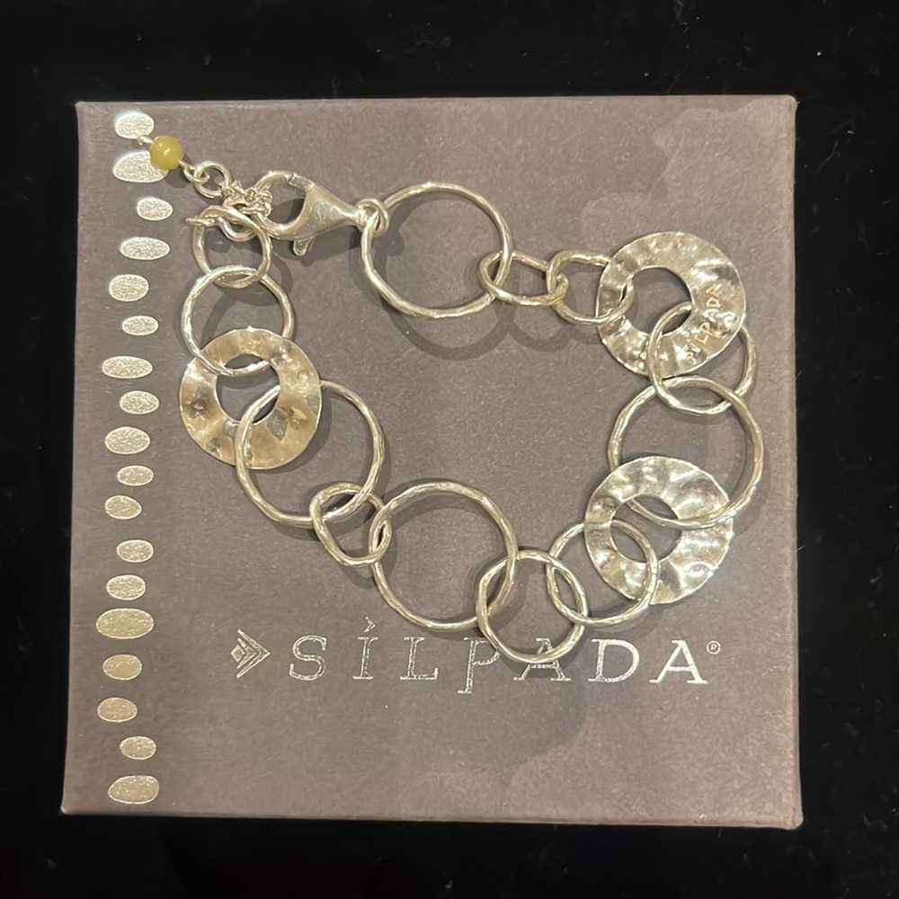 Silpada sterling, silver paper chain bracelet